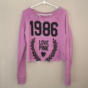 PINK VICTORIA’S SECRET Cropped Crewneck Sweatshirt